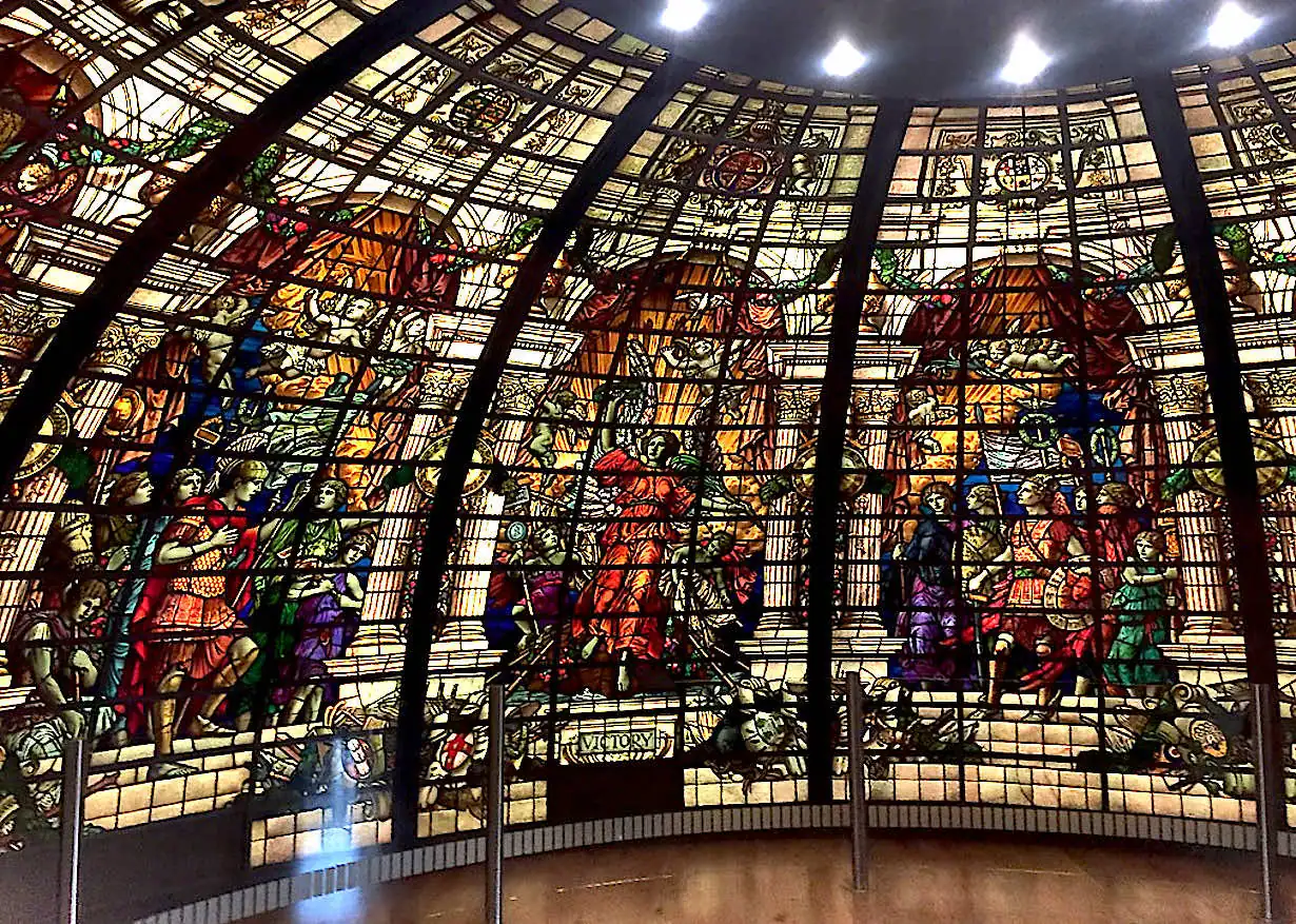 The restored stained glass window from the Baltic Exchange
