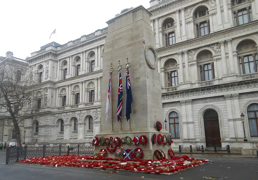 The Cenotaph war memorial in Whitehall
