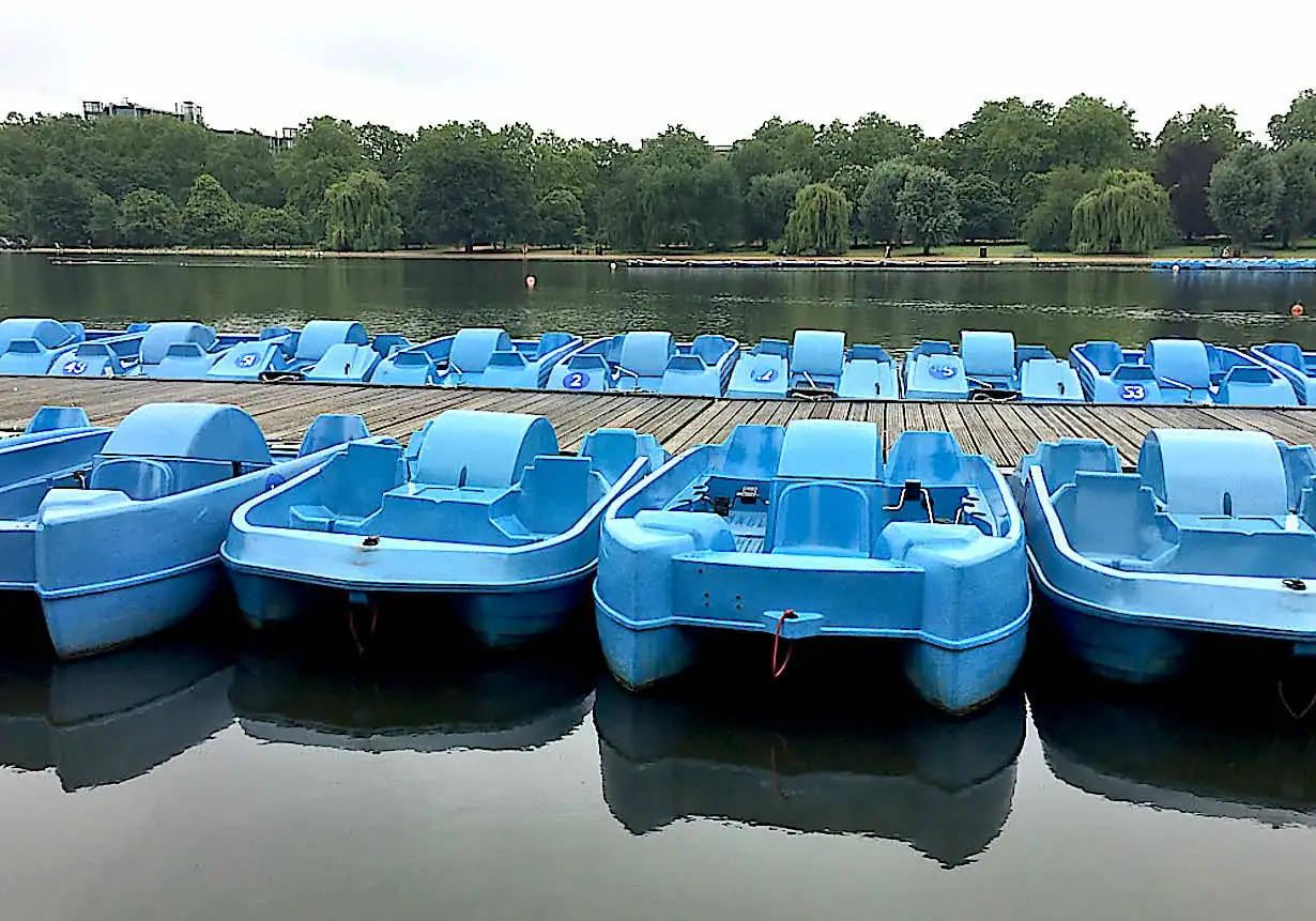 Pedal boats for hire on the Serpentine lake