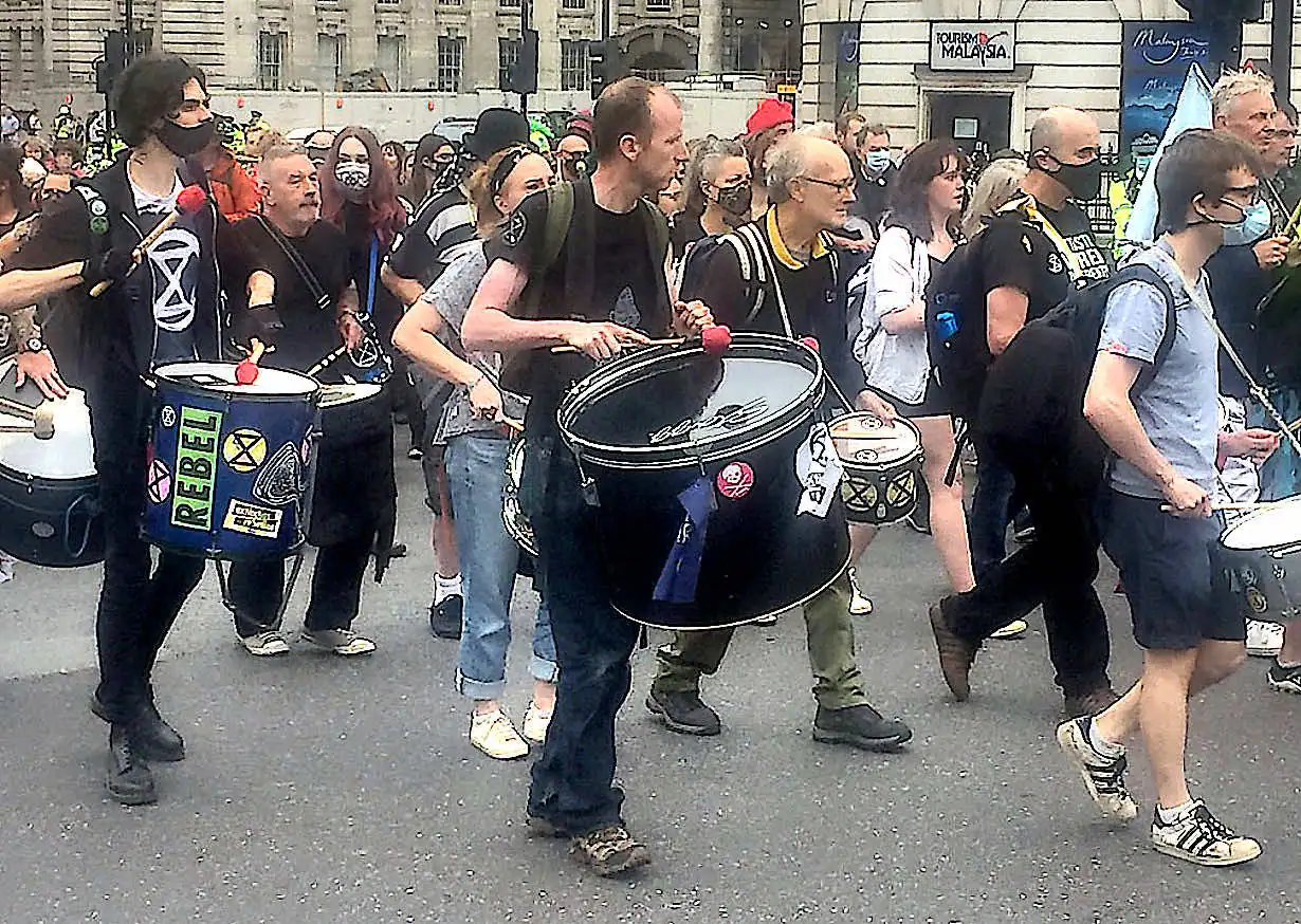 Environmental protesters in Trafalgar Square