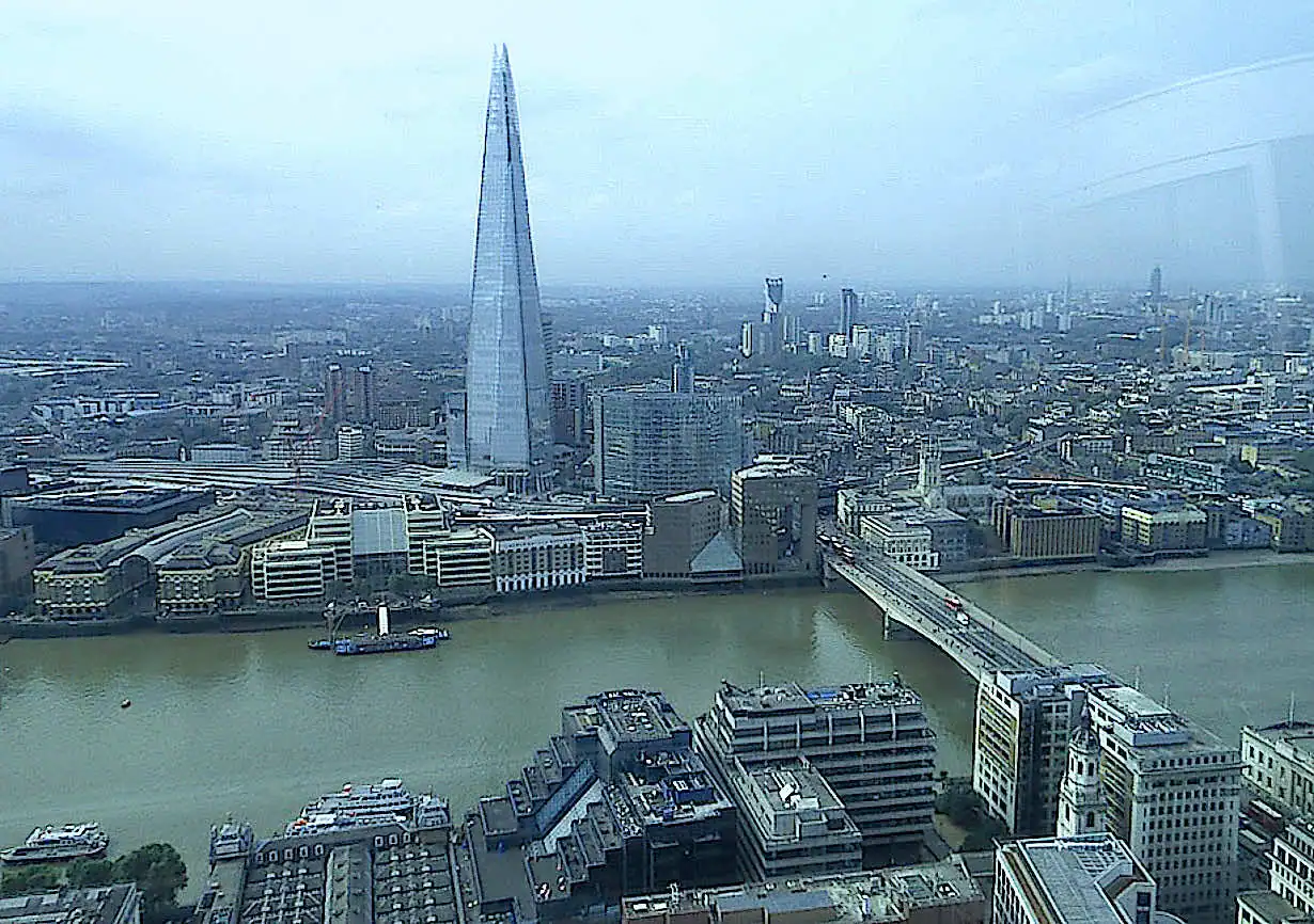 View of The Shard and London Bridge from the Sky Garden