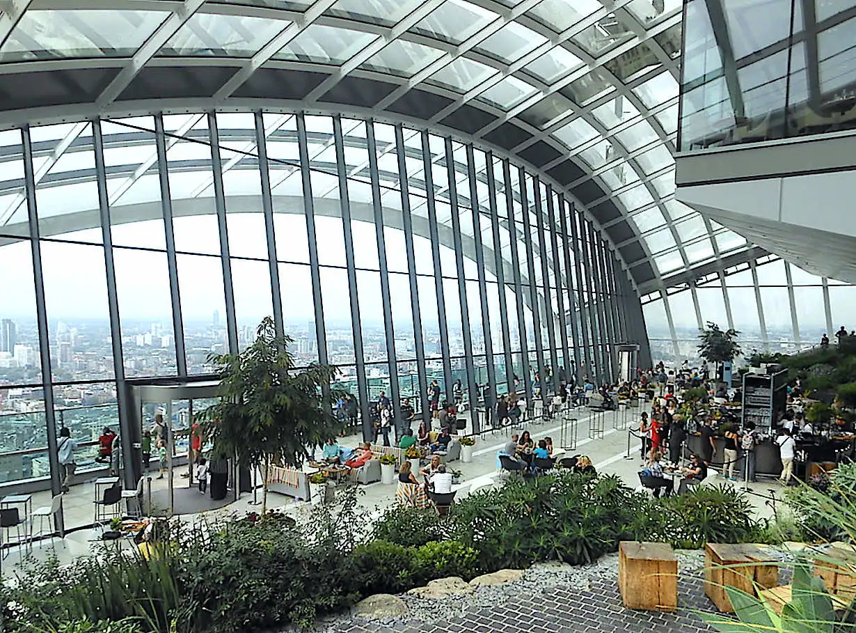 The front window at the Sky Garden