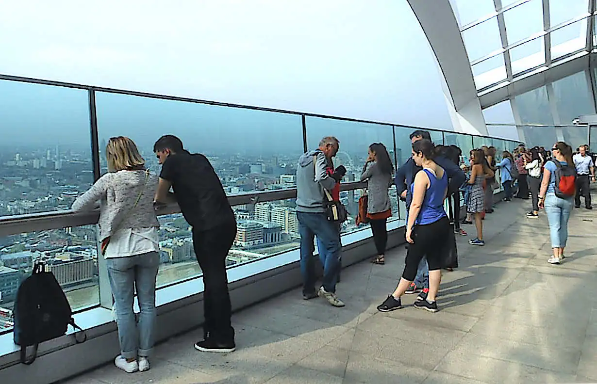 The outside balcony at the Sky Garden