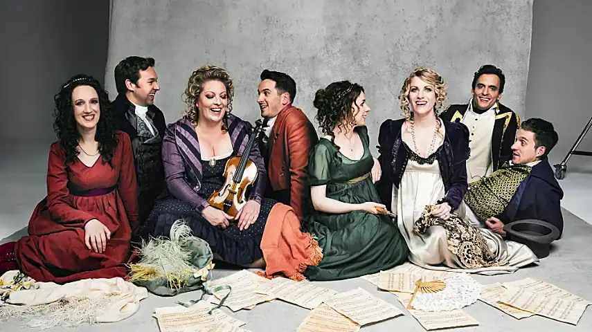 The cast of Austentatious at the Arts Theatre