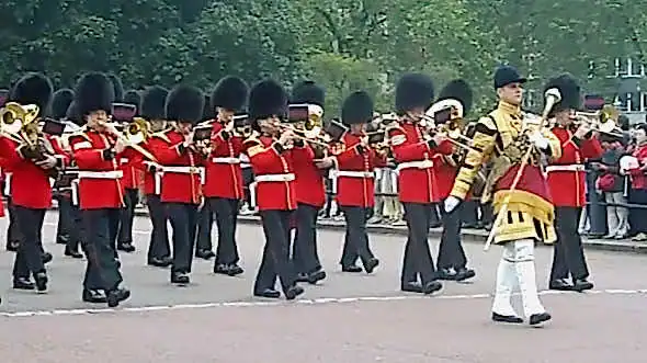 Marching band in the Changing the Guard ceremony