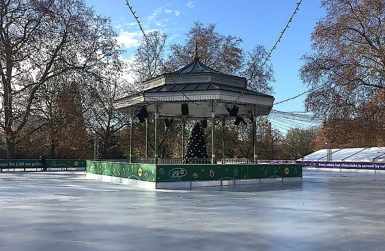Ice rink around the Hyde Park bandstand