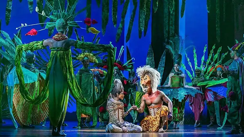 One of the colourful sets in The Lion King