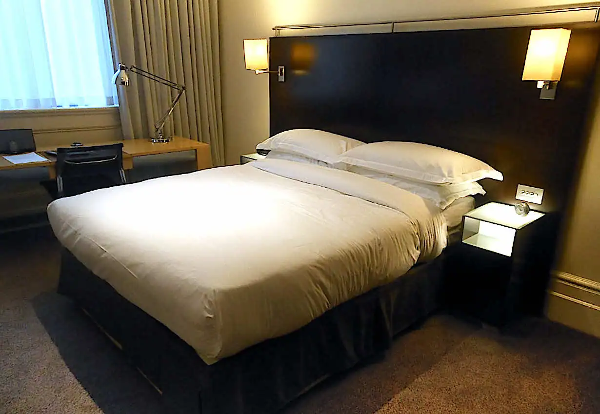 Inside a bedroom at the Andaz Hotel