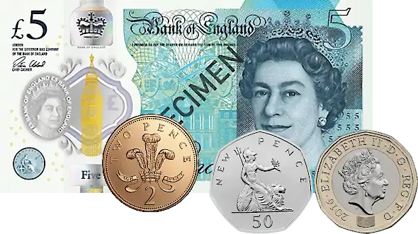 British notes and coins