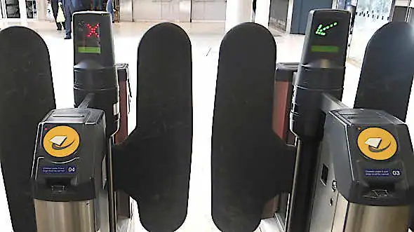 Ticket barriers at the platform