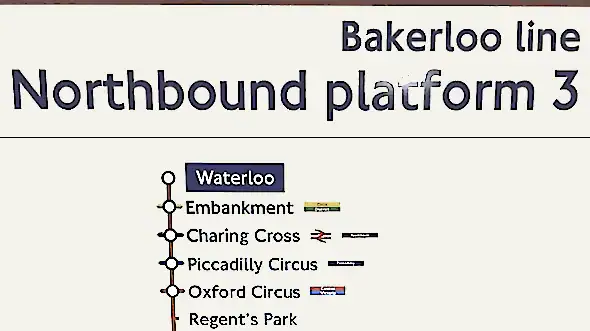 Bakerloo line sign on the station platform